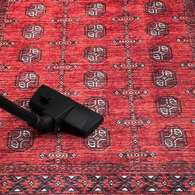 Keen Home Design 2x12 Rug - Machine Washable Runner Rug with Non-Slip Backing, Ideal for Hallway, Entryway, Kitchen, Laundry Room - Vintage, Easy Clean, Durable, Low Pile - (2'6" x 12')