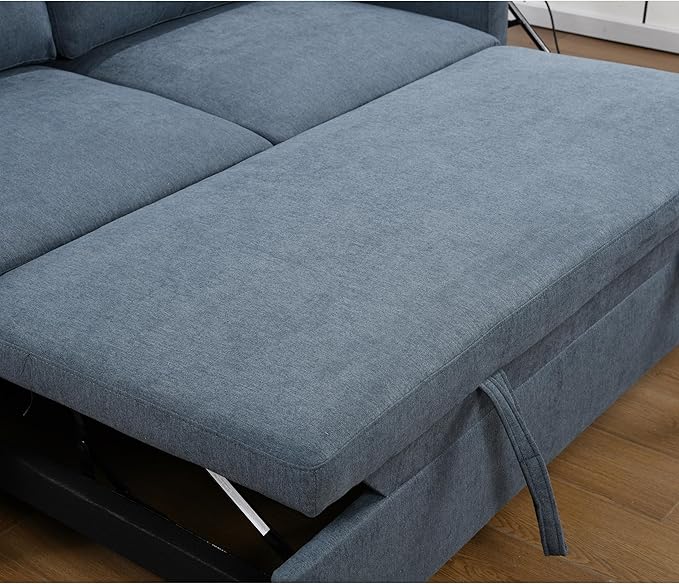 ERYE Modern 3-in-1 Sofa Loveseat Convertible Sleeper Sofabed, Queen Size Upholstered Love Seat Sofa Soft Cushion Daybed with Pull Out Sleeper Couch Bed for Living Room Home Apartment RV