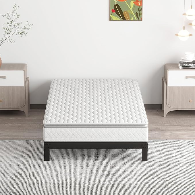7 Inch XL Twin Bed Frames No Box Spring Need, Low Profile Metal Platform Twin XL Size Bed Frame, Heavy Duty Support Bedframes Twin XL, Easy Assembly