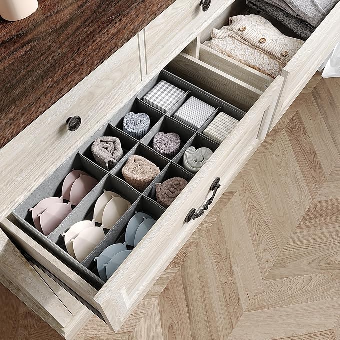 LINSY HOME 9 Drawers Dresser for Bedroom, 54" Wide Wooden Storage Chest with Antique Handles, Modern Farmhouse Large Dresser TV Stand, Chest of Drawers for Closet, Living Room, Hallway, Beige