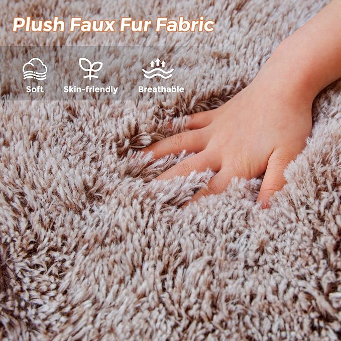MAXYOYO Kids Bean Bag Chair, Stuffed Faux Fur Bean Bag for Toddler, Ultra Soft Floor Sofa with High-Density Foam Filling, Lazy Chair for Living Room, Playroom, Nursery Room