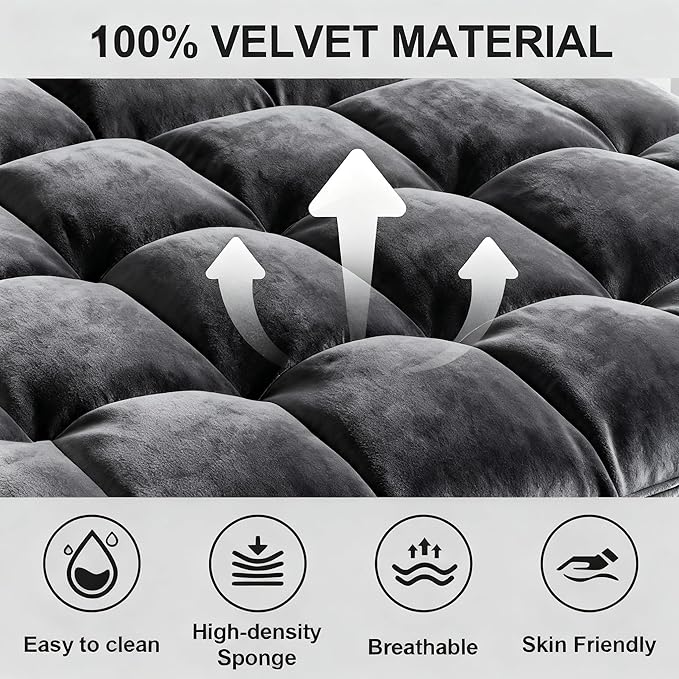 3 in1 Sofa Bed, Pull-Out Sleeper Sofa Bed with 3-Level Adjustable Backrest, Velvet Fabric Convertible Love Seat Sleepers Beds for Living Room & Bedroom & Apartment, Grey