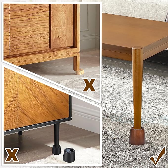 Sopicoz Wooden Bed Risers 3 Inch Round Furniture Risers Set of 6, Heavy Duty Wood Bed Lifts Risers for Bed Frame, Table, Sofa, Couch, Desk, Dresser