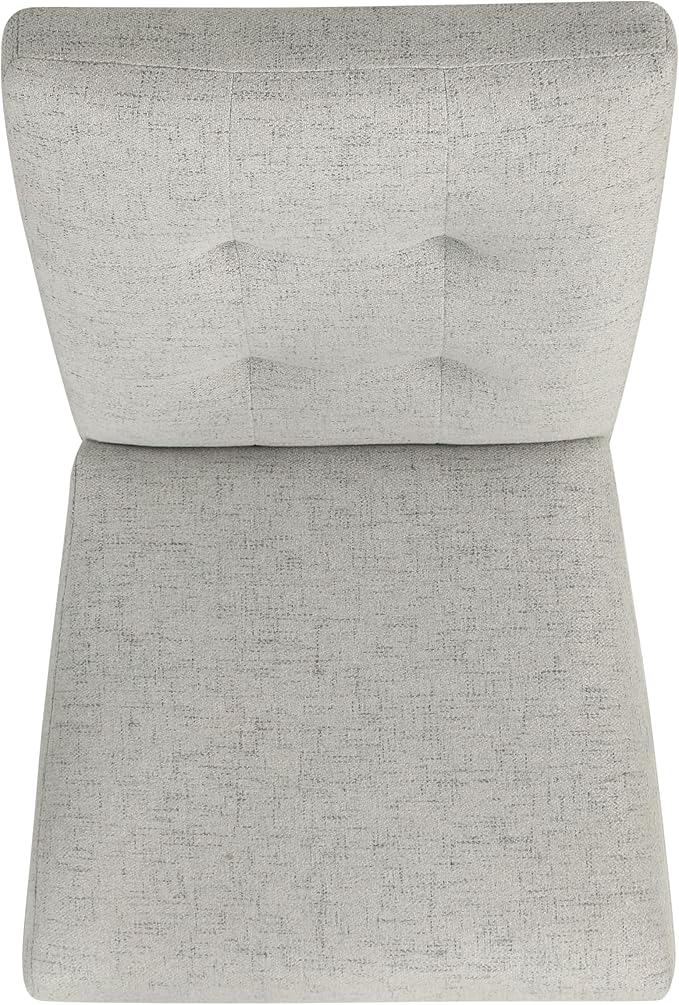 HomePop Button Tufted Fabric Dining Chairs - Slate Gray Woven (Set of 2)