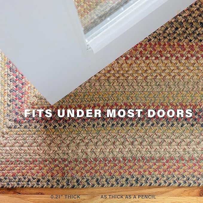 Kingston Jute Braided Rug 2x3' Multicolor – Braided Indoor Entryway Rug, Also Ideal to Use in Kitchen and Bathroom