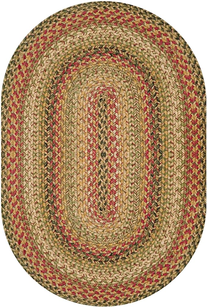 Homespice Kingston Braided Jute Area Rug 6x9' – Multicolor Braided Oval Rugs for Dining Room and Living Room