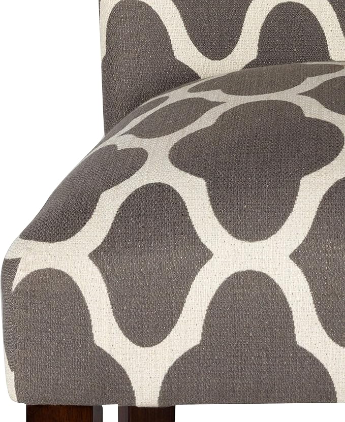 HomePop Parsons Classic Upholstered Accent Dining Chair, Set of 2, Grey and Cream Geometric