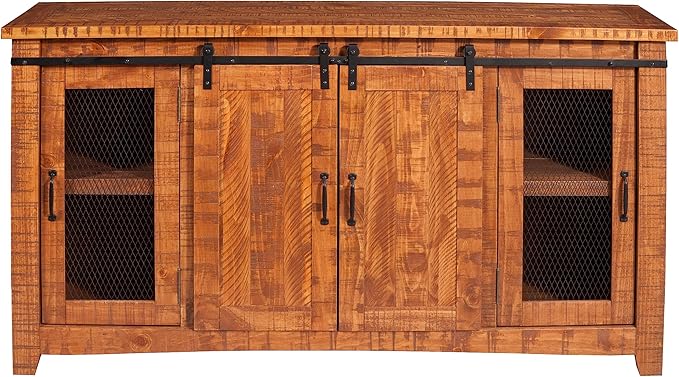 Martin Svensson Home Omaha Solid Wood TV Stand, 65", Honey Tobacco