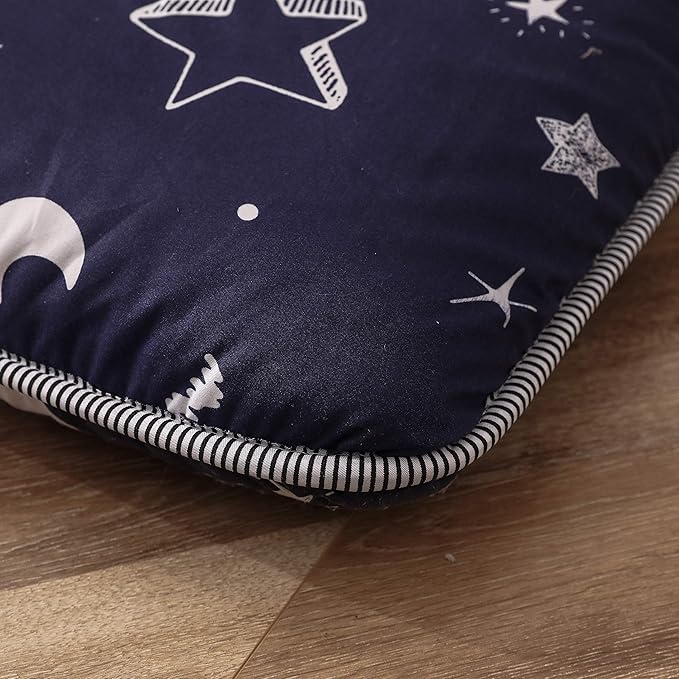 Navy Star Futon Mattress Japanese Floor Mattress Tatami Floor Mat Foldable Bed Portable Camping Mattress Kids Sleeping Pad Floor Lounger Couch Bed Queen Size