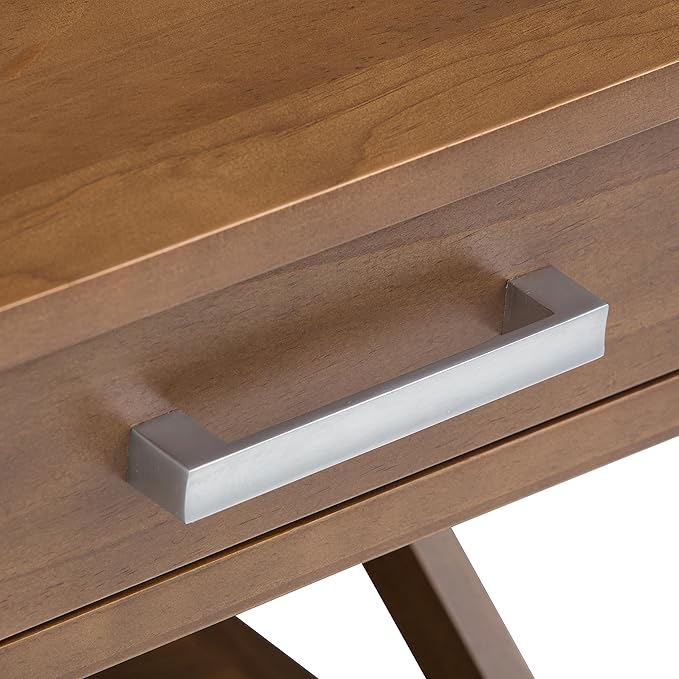 SIMPLIHOME Kitchener SOLID WOOD 21 inch Wide Square Contemporary End Side Table in Medium Saddle Brown for the Living Room and Bedroom