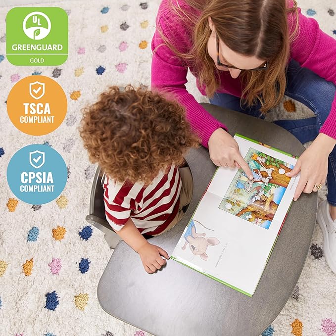 ECR4Kids Little Learner Table and Chair Set, Kids Furniture, Grey Wash