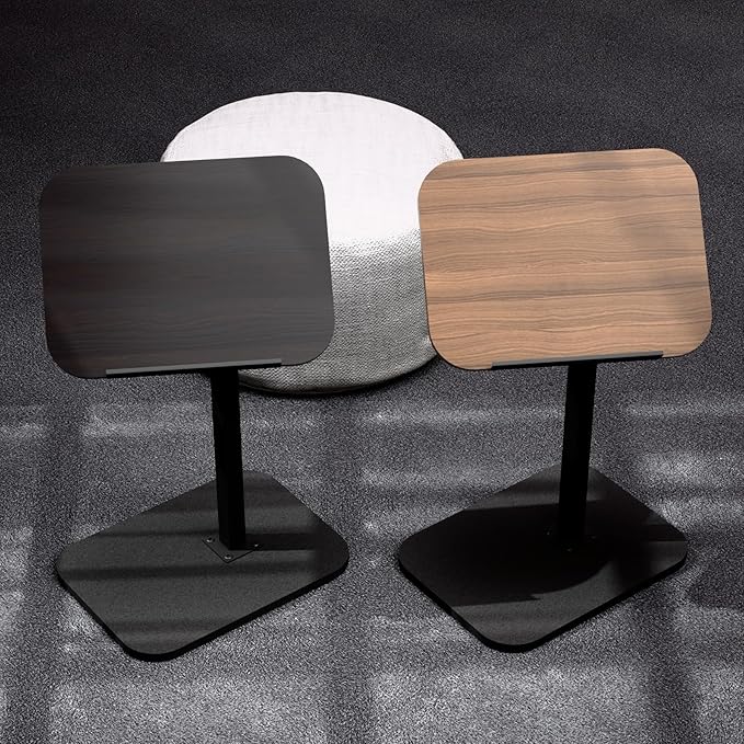 Foldable End Table,17"-31" Adjustable Height,Swivel and Turnable Desktop,TV Tray,Side Table for Small Spaces,Black Walnut (Black Walnut, 15.7" x 11.8")