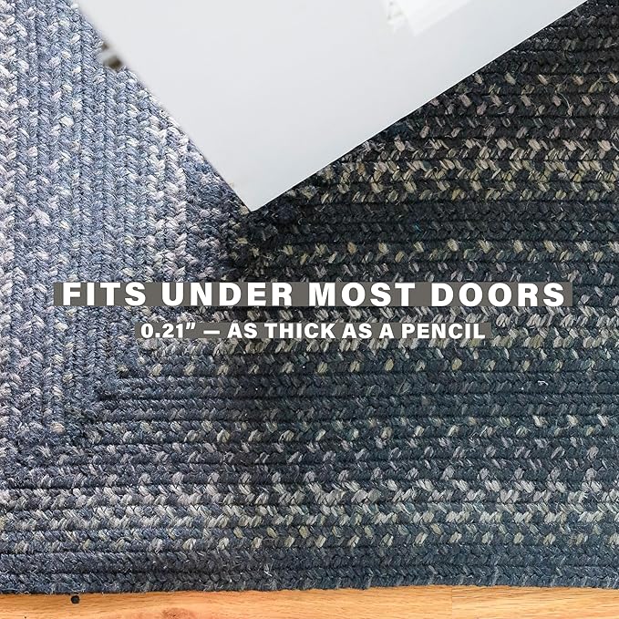 Homespice Jet Black Braided Rugs Runners 22x72 - Primitive Style Braided Runner Rug for Kitchen and Hallways