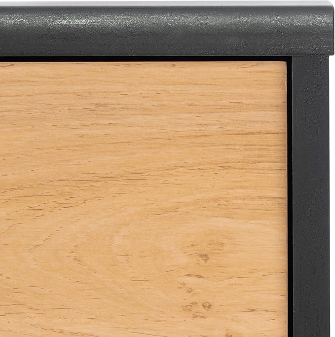 SAFAVIEH Beatrix TV Stand for up to 60" Flatscreen – Black & Oak, 2 Doors with Interior Storage, 1 Open Shelf, Entertainment Media Console (MED9607A)
