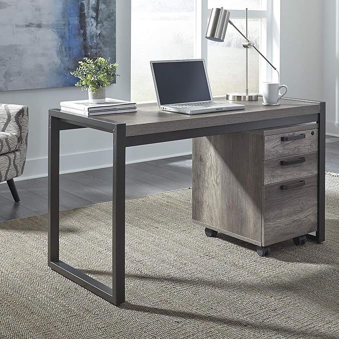 Liberty Furniture INDUSTRIES Tanners Creek Writing Desk, W51 x D24 x H30, Medium Gray