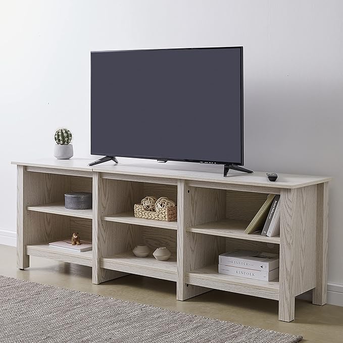 ROCKPOINT 70inch TV Stand Storage Media Console Entertainment Center,White