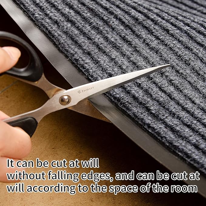 TANYOYO 3' X 10' Commercial Grade Door Floor Mat Brush Step Entrance Mat Vinyl Backed Utility Doormat Heavy Duty Floor Rugs Commercial Outdoor Carpet Indoor Entrance Mat，Grey