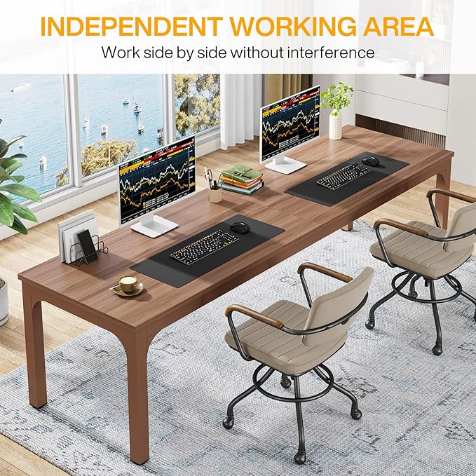 Tribesigns 78.7 Inches Extra Long Computer Desk 2 Person Desk, Double Long Desk, Workstaion for Home Office