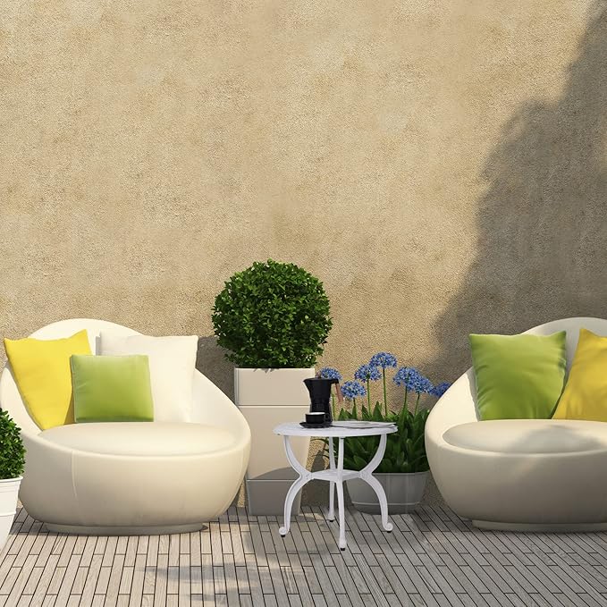 JARDIN DE CENTENNIAL Cast Aluminum Outdoor Side Table,Anti-Rust Outdoor End Table,Patio Coffee Bistro Table for Indoor,Garden,Porch,Balcony(Round White)