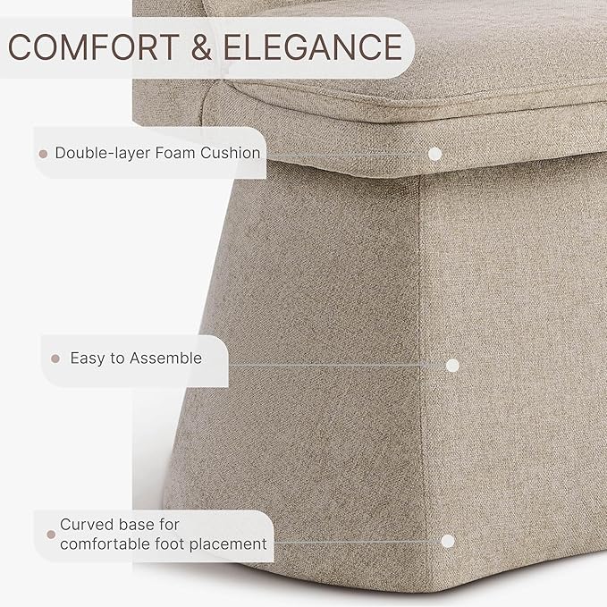 Swivel Dining Chairs Modern Desk Chair Upholstered Linen Fabric Side Chair for Kitchen Dining Room Bedroom,Khaki,2 Box