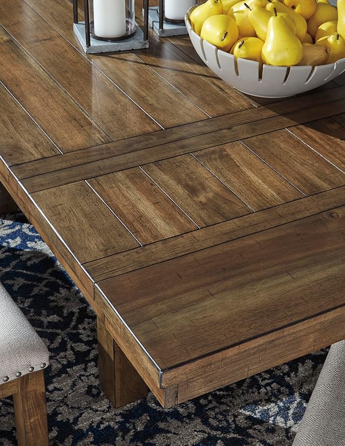 Signature Design by Ashley Moriville Farmhouse 36” x 30” Dining Extension Table, Seats up to 8, Brown