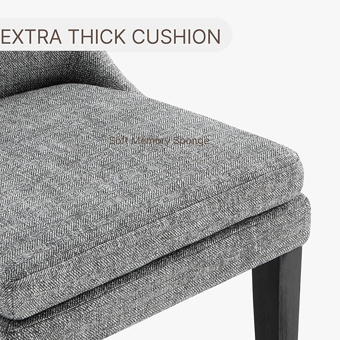 Upholstered Dining Chairs Modern Sidechair Performance Fabric High Back Armlesschair for Diningroom Kitchen,Dark Grey,Set of 4(2 Box)