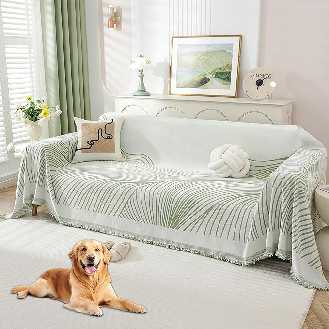 Non Slip Sofa Covers Couch Covers for 3 Cushion Couch Sofa Pet Friendly Washable Couch Covers for Sofa, Soft Thick Sectional Couch Covers L Shape Furniture Protector for Kids, Dogs 91" X134"