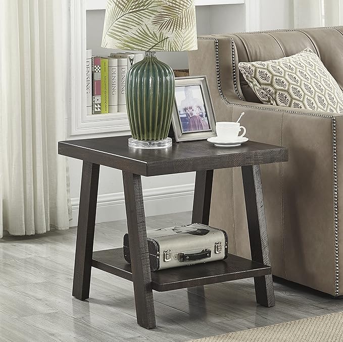 Roundhill Furniture Athens Contemporary 3-Piece Wood Shelf Coffee Table Set, Engineered Wood, 24D x 48W x 19H in, Espresso