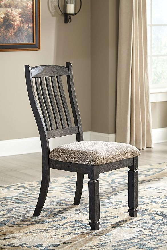 Signature Design by Ashley Tyler Creek 20" Dining Room Upholstered Chair, 2 Count, Antique Black