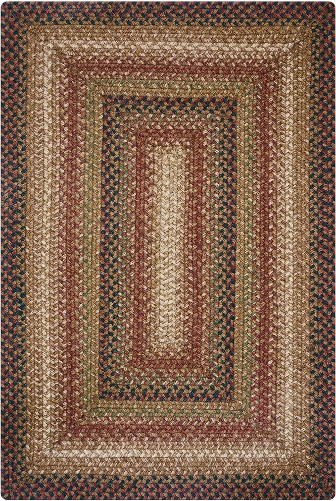 Gingerbread Brown Small Braided Rugs, 2x3' Rectangle - Handmade with Jute, Warm Country Decor, Perfect for Bathrooms and Entryways - Durable and Easy to Clean