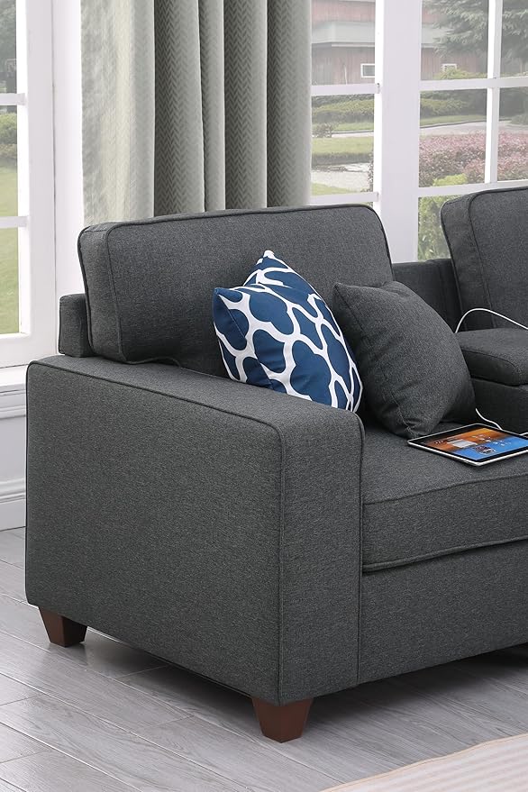 Leio Sectional Modular Sofa with Ottoman for Living Room, Apartment, Bedroom, Office, Dorm