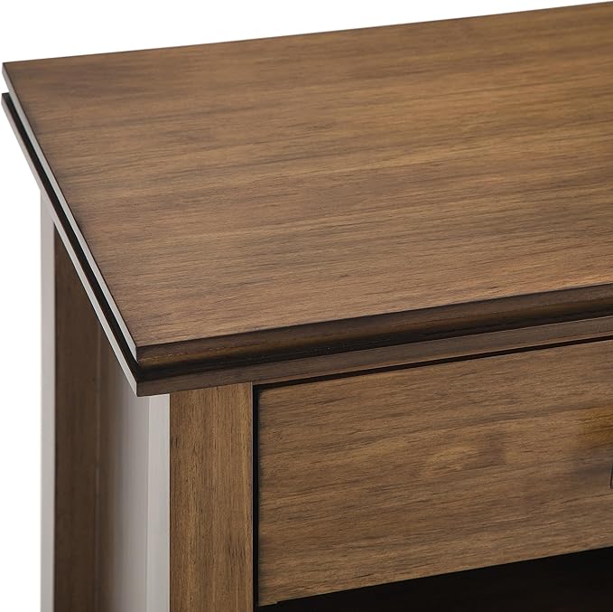 SIMPLIHOME Artisan SOLID WOOD 24 inch Wide Transitional Bedside Nightstand Table in Rustic Natural Aged Brown for the Living Room and Bedroom