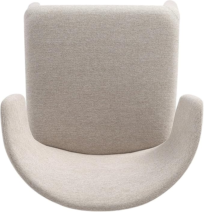 Manhattan Comfort Conrad Mid Century Modern Dining Chairs Woven Tweed Upholstered Kitchen Furniture with Contoured Back, Foam Padding & Metal Legs, Set of 4, Wheat