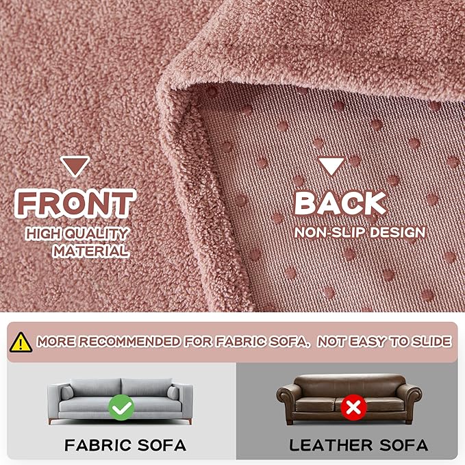 MYSKY HOME Pink Sofa Cover Couch Covers for Sofa, Pet Couch Cover, Reclining Loveseat Covers for 2 Cushion Couch, Thick Durable Non Slip Couch Covers for Furniture Washable, 71"x118"