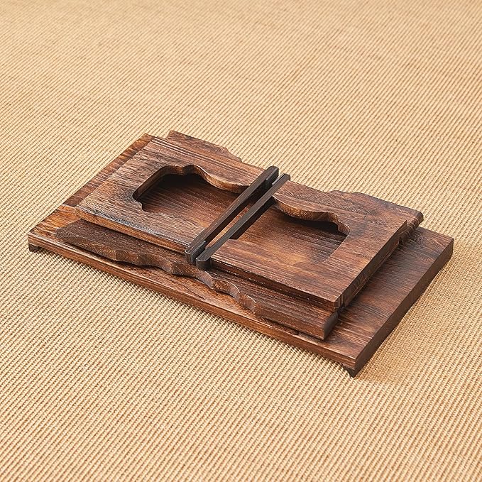 Japanese Floor Table,Altar Table for Meditation,Tea Table for Sitting on The Floor,Wood Bed Trays with Foldable Legs,Korean Traditional Tatami Table (31.4”x15.6”x14.3”)