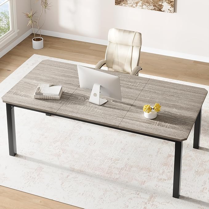 78.7 Inch Long Computer Desk, Large Industrial Office 2 Person Desk Workstation, Study Writing Wide Table,Modern Style Laptop Desk Tables for Home Office Bedrooms