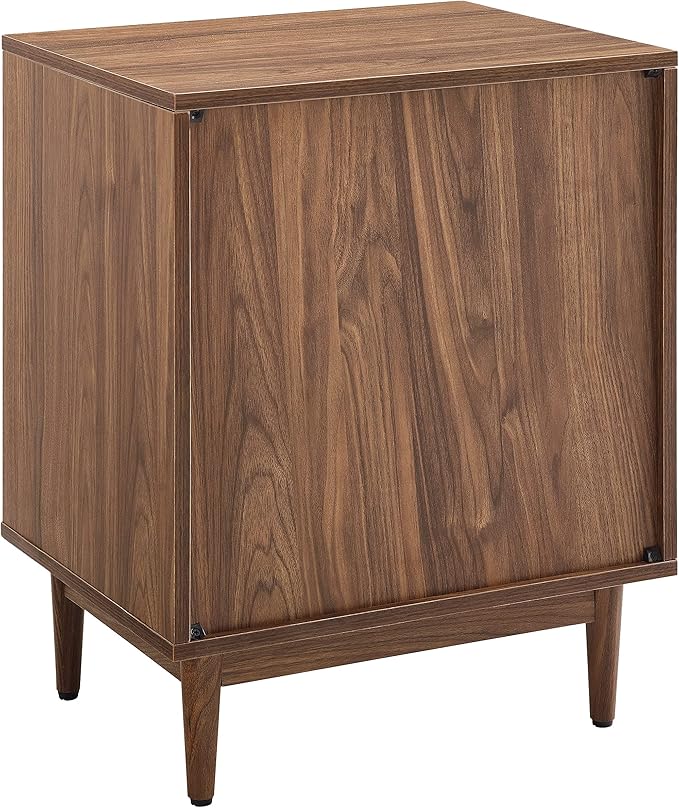 Crosley Furniture Liam End Table and Record Player Stand with Storage for Vinyl Records, Walnut