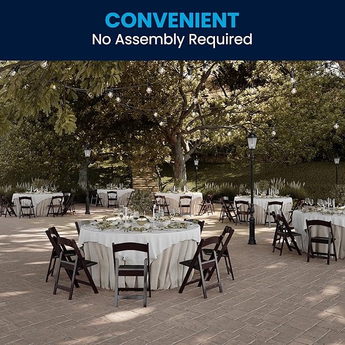 Flash Furniture Hercules Series Folding Chairs for Weddings and Formal Events, Stackable Commercial Event Seats with 1,000-lb. Static Weight Capacity, Set of 4, Red Mahogany