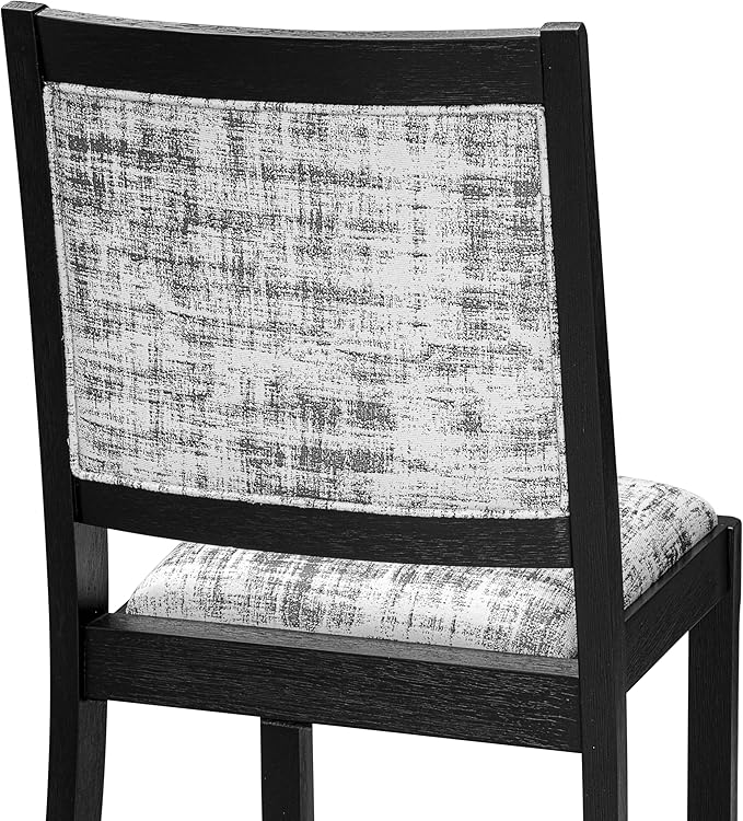 East West Furniture LGX29-BLK-30 -9 Piece Dining Set Includes a Rectangular Kitchen Table with Black Tabletop and 8 Stackable Polyester Fabric Chairs, Black