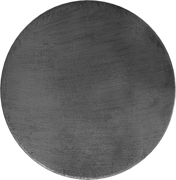SIMPLIHOME Johnsen 30-inch Wide Metal Drum Coffee Table in Antique Silver, Boho-Style Cocktail Table for Living Room or Family Room, Assembled