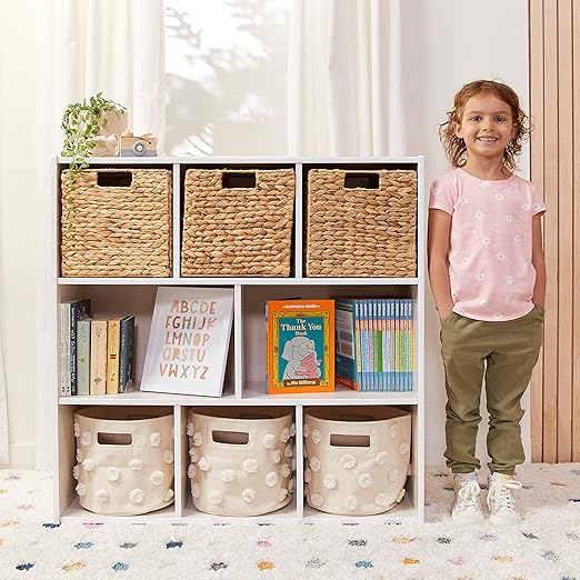 ECR4Kids Streamline 8-Compartment Storage Cabinet, 36in, Classroom Furniture, White Wash