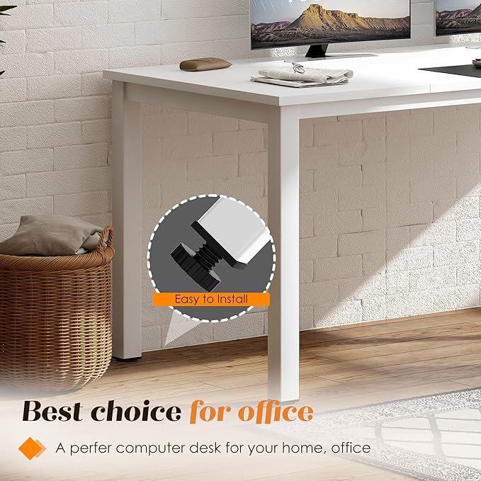 Need Large Computer Desk 70.8 x 31.5 inches Conference Table Large Office Desk Writing Table Workstation for Home Office,White ND-10FJGSAC3-180WW