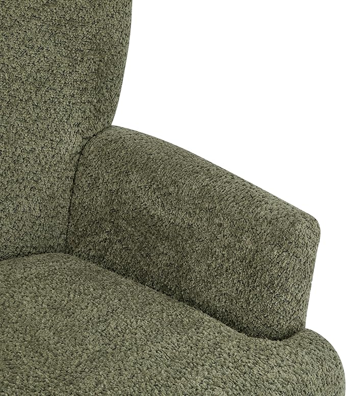 Christopher Knight Home Colby Boucle Upholstered Club Chair, Living Room Accent Chair, Wooden Frame, Flared Armrest, Plush Thick Cushion, Reading Lounge Chair, Space-Saving Furniture, Olive Green
