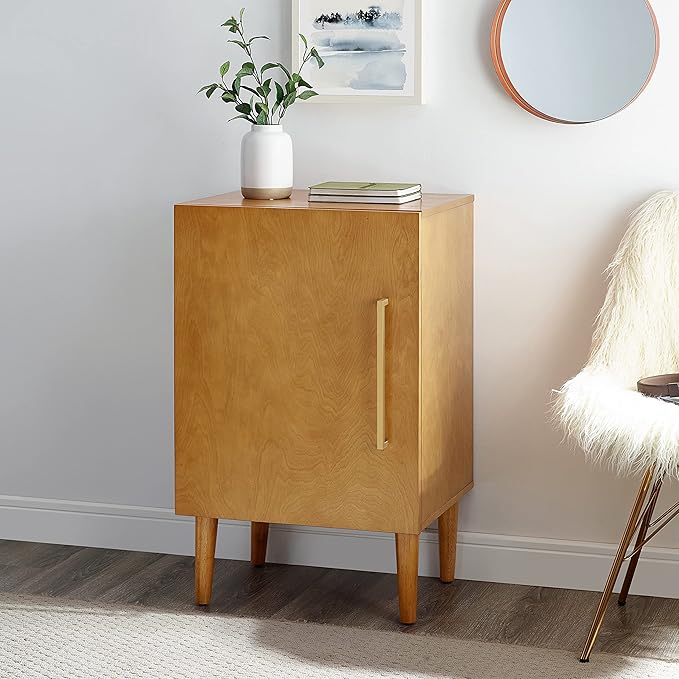 Crosley Furniture Everett Record Player Stand with Storage for Vinyl Records, Acorn