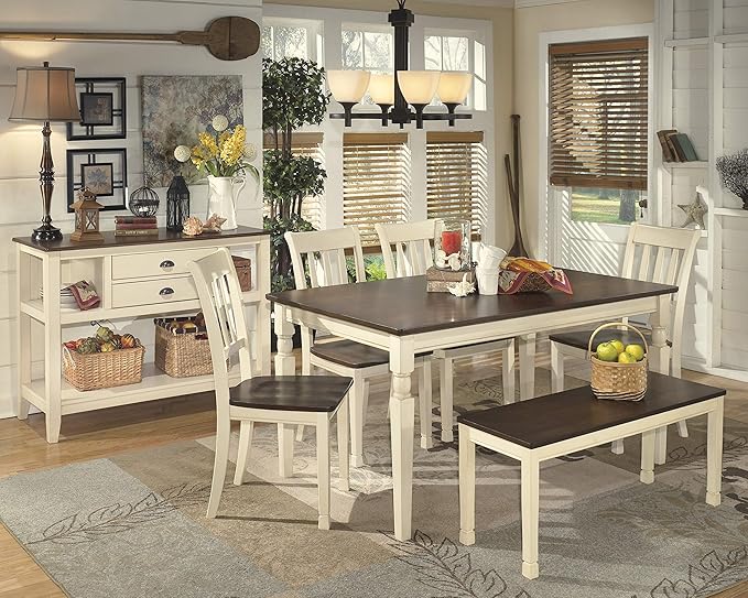Signature Design by Ashley WhiteOwing Bench, 44.25" W x 16.25" D x4.25 H, White