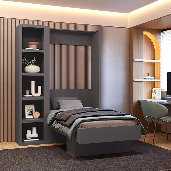 Oakland Living Dark Grey 85-in Tall Wooden Bookcase Shelf