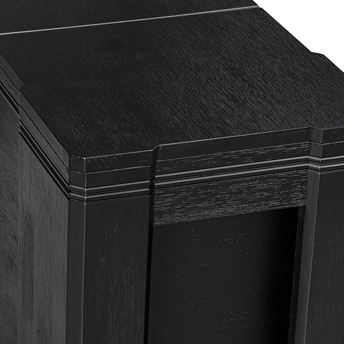 X02VE-206-50 - 5-pc Dining Room Table Set a Rectangular Dining Table and 2 wooden Benches and 2 Dark Gotham Grey Linen Fabric Chairs, 39x120 Inch, Wire Brushed Black