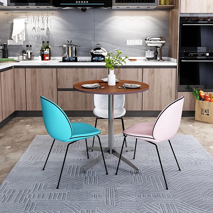 Round Office Table Conference Table Small Dining Table Coffee Meeting Table for Office Boardroom Kitchen Living Room Waterproof Desktop Easy Assembly 31.5 inch