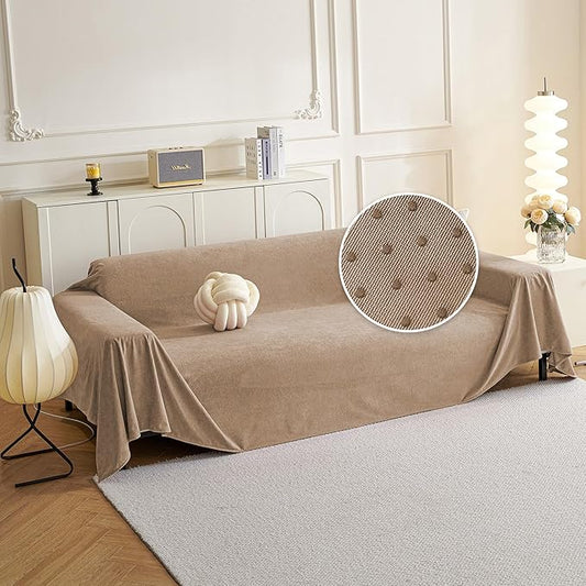MYSKY HOME Couch Cover Sofa Covers for 2-3 Cushion Couch, Non-Slip Dog Furniture Protector Cover for Sofa, Couch Protector, Couch Covers for Sectional Sofa, 71" x 118", Khaki