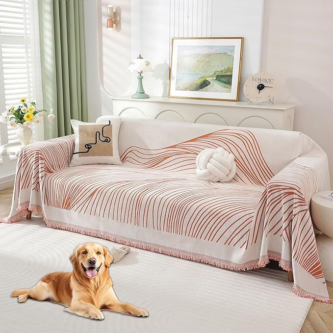 Non Slip Sofa Covers Couch Covers for 3 Cushion Couch Sofa Pet Friendly Washable Couch Covers for Sofa, Soft Thick Sectional Couch Covers L Shape Furniture Protector for Kids, Dogs 71" X134"